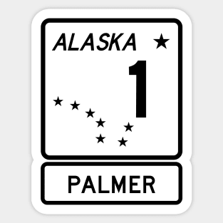 Alaska Highway Route 1 One Palmer AK Sticker